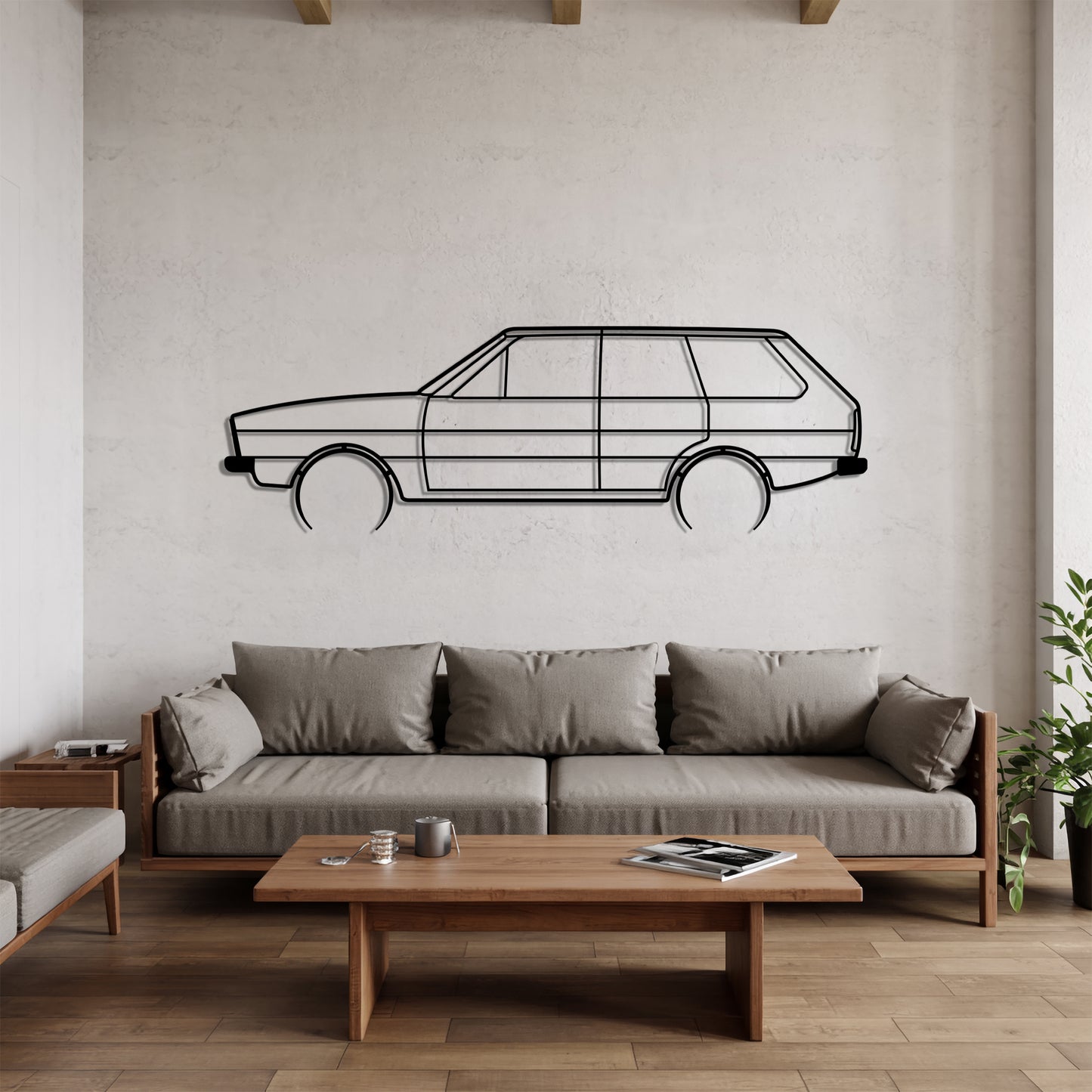 Passat B1 Variant Detailed - Car Metal Silhouette Wall Art - Car Enthusiast Gift - Laser-cut Garage Decor