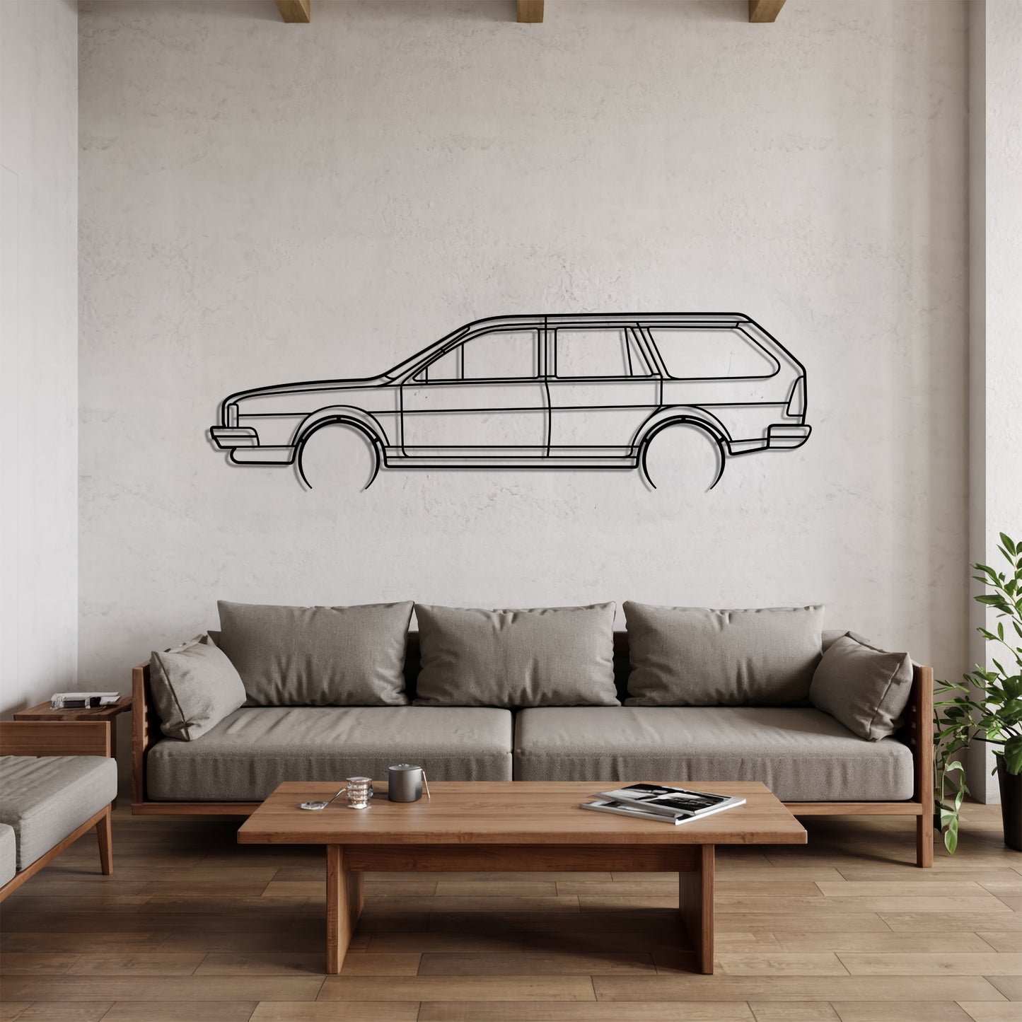 Passat B2 Variant Detailed - Car Metal Silhouette Wall Art - Car Enthusiast Gift - Laser-cut Garage Decor