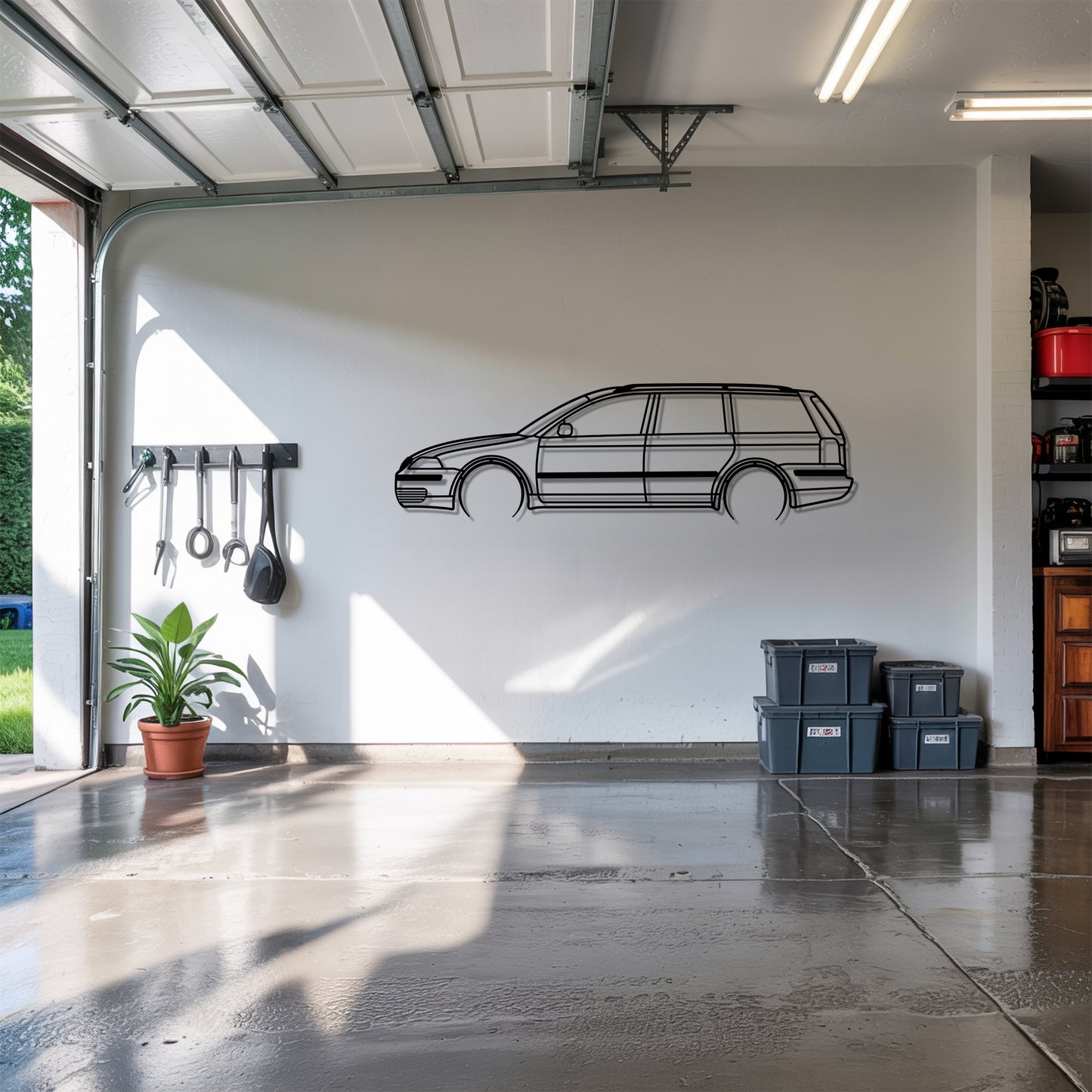 Passat B5 Variant Detailed - Car Metal Silhouette Wall Art - Car Enthusiast Gift - Laser-cut Garage Decor
