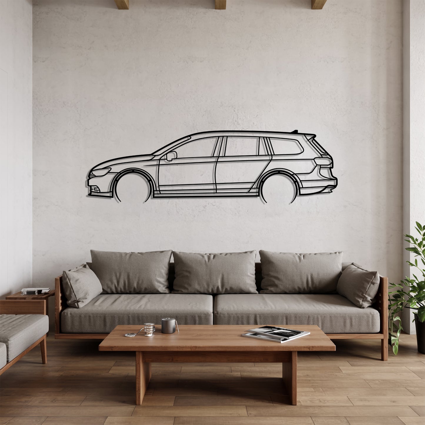 Passat B8 Variant Detailed - Car Metal Silhouette Wall Art - Car Enthusiast Gift - Laser-cut Garage Decor