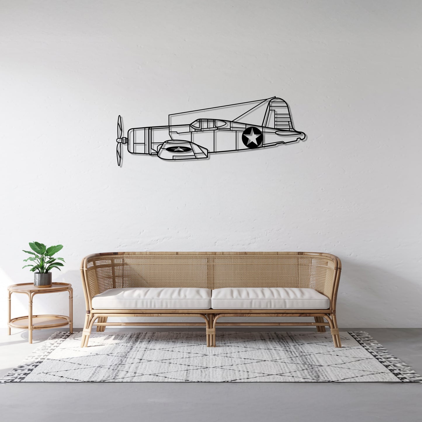 F4U Corsair - Airplane Metal Silhouette Wall Art - Aviation Gift - Pilot Office Decor