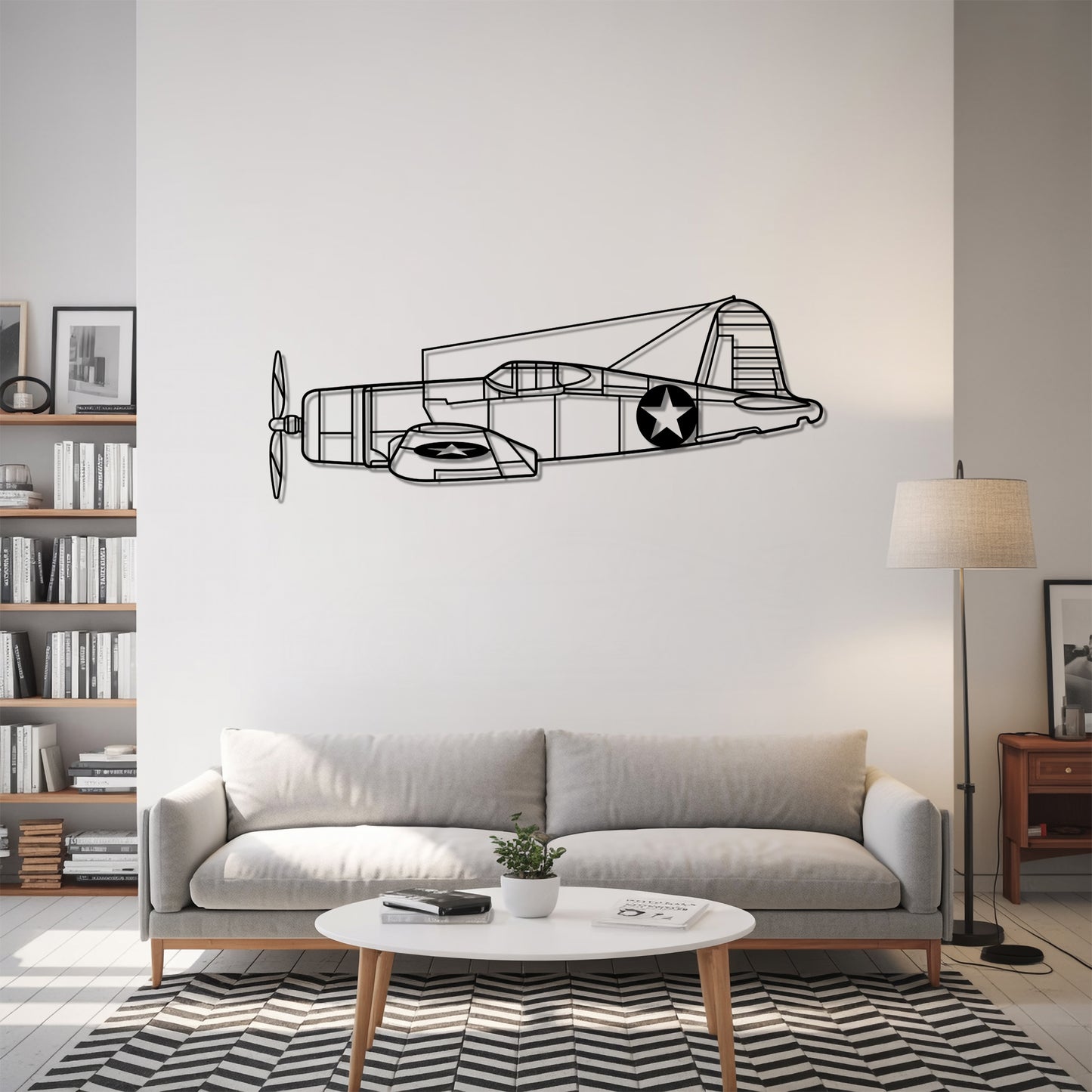 F4U Corsair - Airplane Metal Silhouette Wall Art - Aviation Gift - Pilot Office Decor