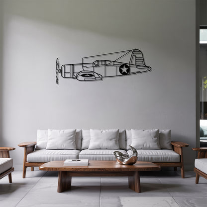 F4U Corsair - Airplane Metal Silhouette Wall Art - Aviation Gift - Pilot Office Decor