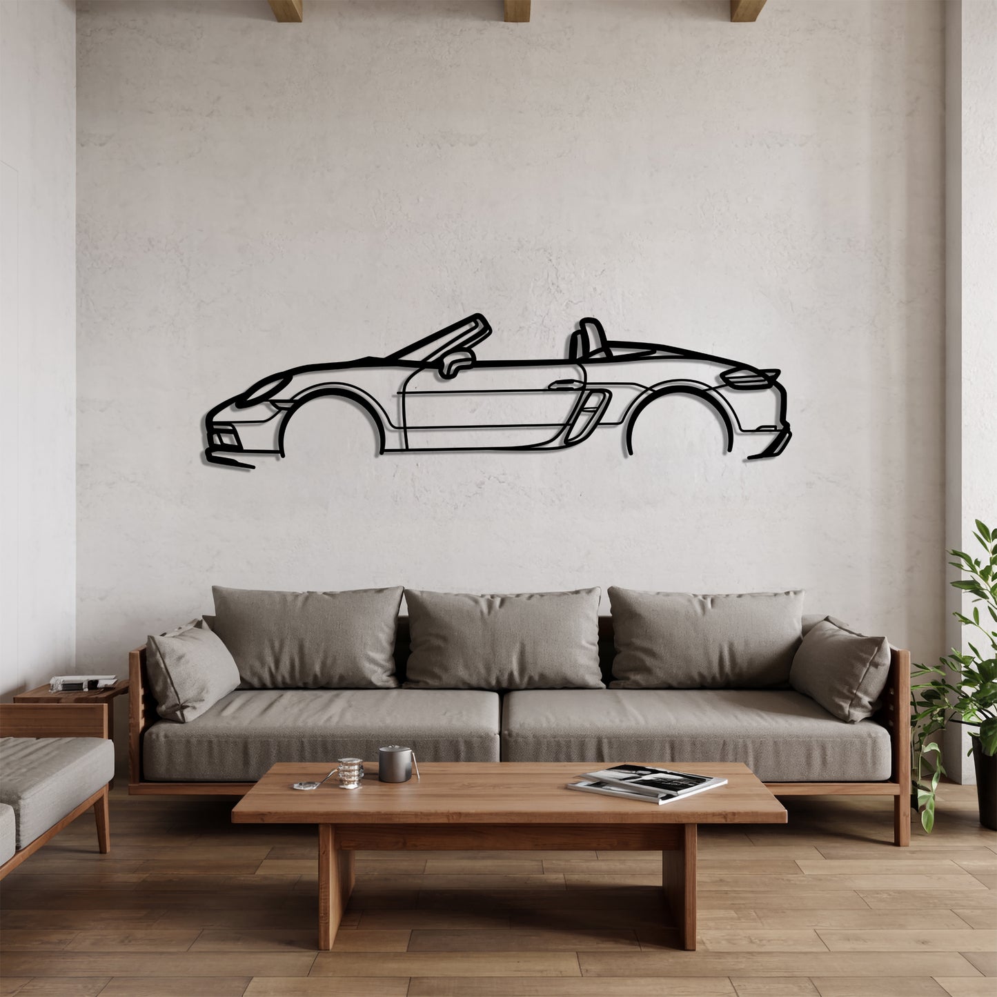 Boxster 718 GTS - Car Metal Silhouette Wall Art - Car Enthusiast Gift - Laser-cut Garage Decor