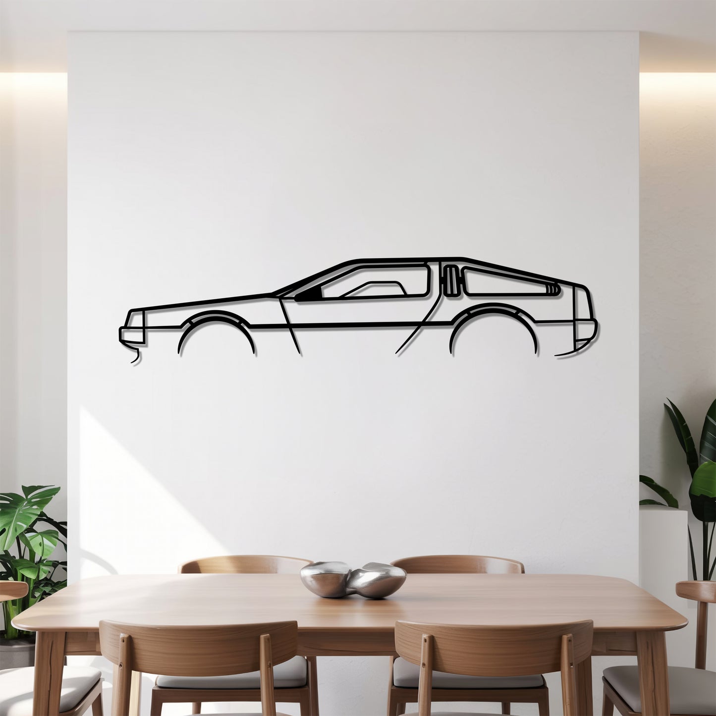 DeLorean Detailed - Car Metal Silhouette Wall Art - Car Enthusiast Gift - Laser-cut Garage Decor