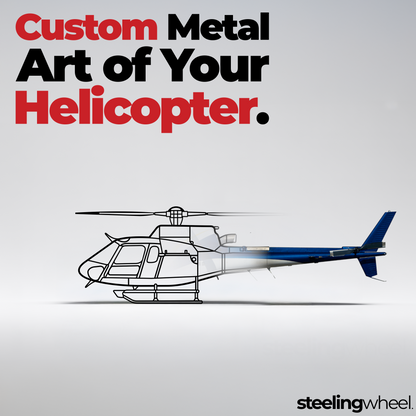 Custom Helicopter Silhouette - Helicopter Metal Silhouette Wall Art - Aviation Gift - Pilot Office Decor