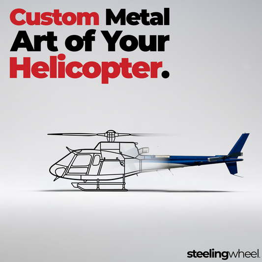 Custom Helicopter Silhouette - Helicopter Metal Silhouette Wall Art - Aviation Gift - Pilot Office Decor