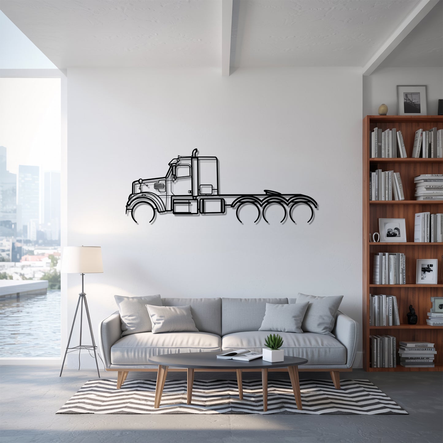 122SD 2013 - Semi Truck Metal Silhouette Wall Art - Truckers Gift - CDL Office Decor