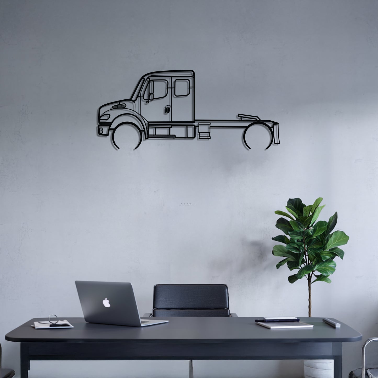 M2 106 2002 - Semi Truck Metal Silhouette Wall Art - Truckers Gift - CDL Office Decor