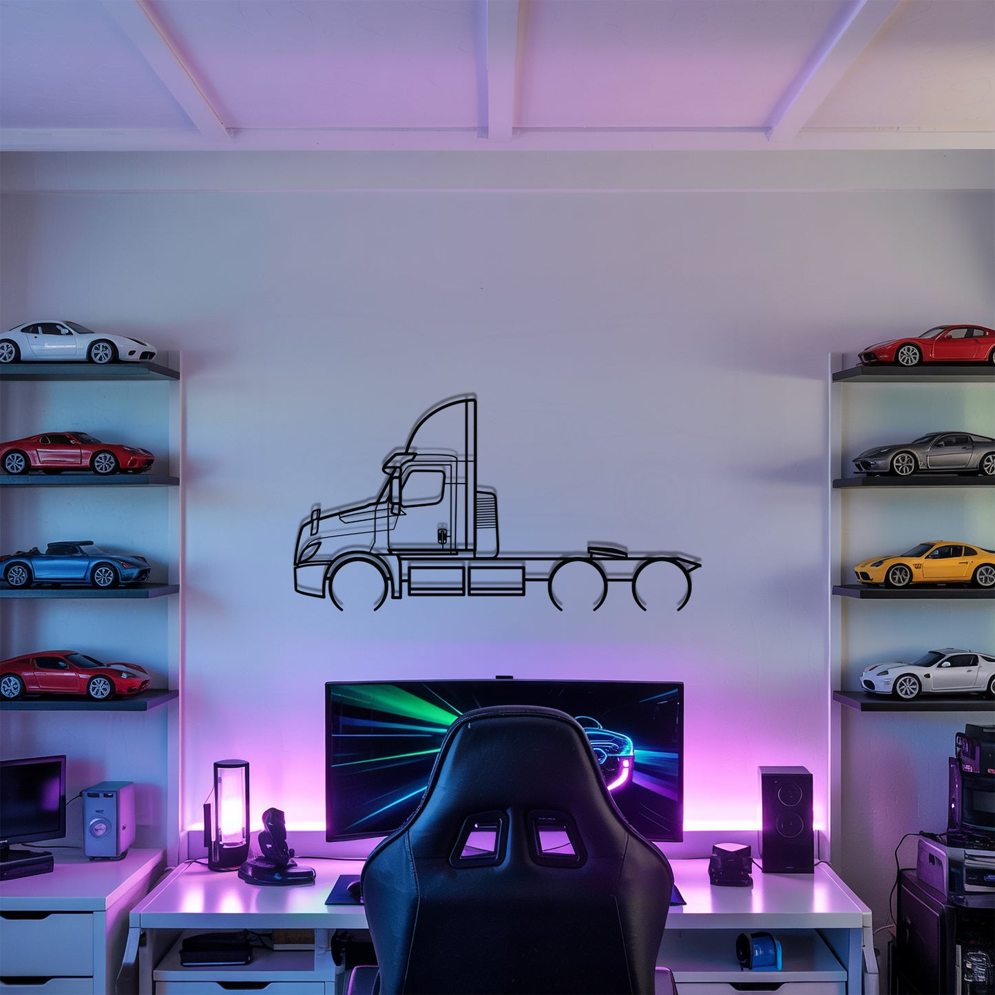 eCascadia 2022 - Semi Truck Metal Silhouette Wall Art - Truckers Gift - CDL Office Decor