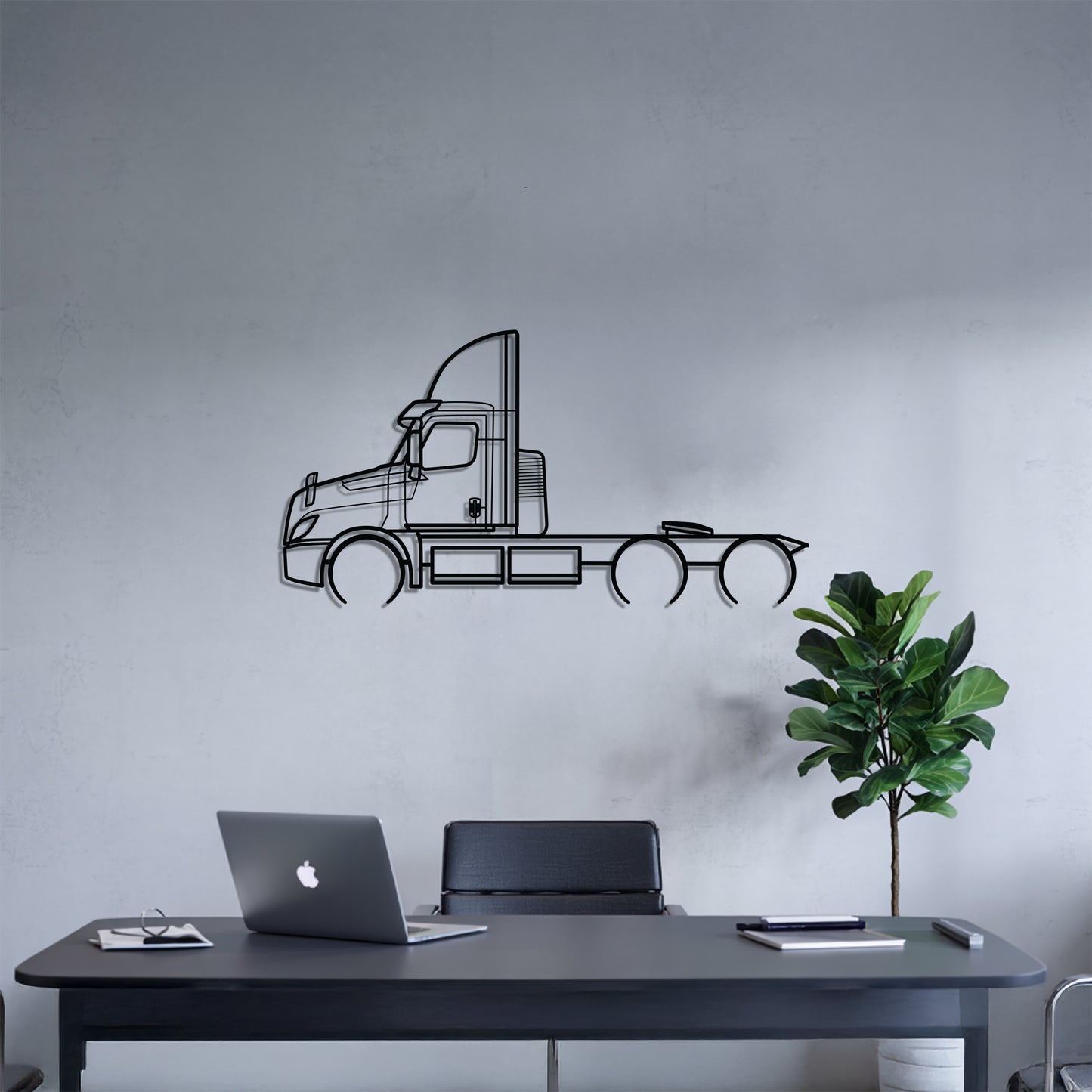 eCascadia 2022 - Semi Truck Metal Silhouette Wall Art - Truckers Gift - CDL Office Decor