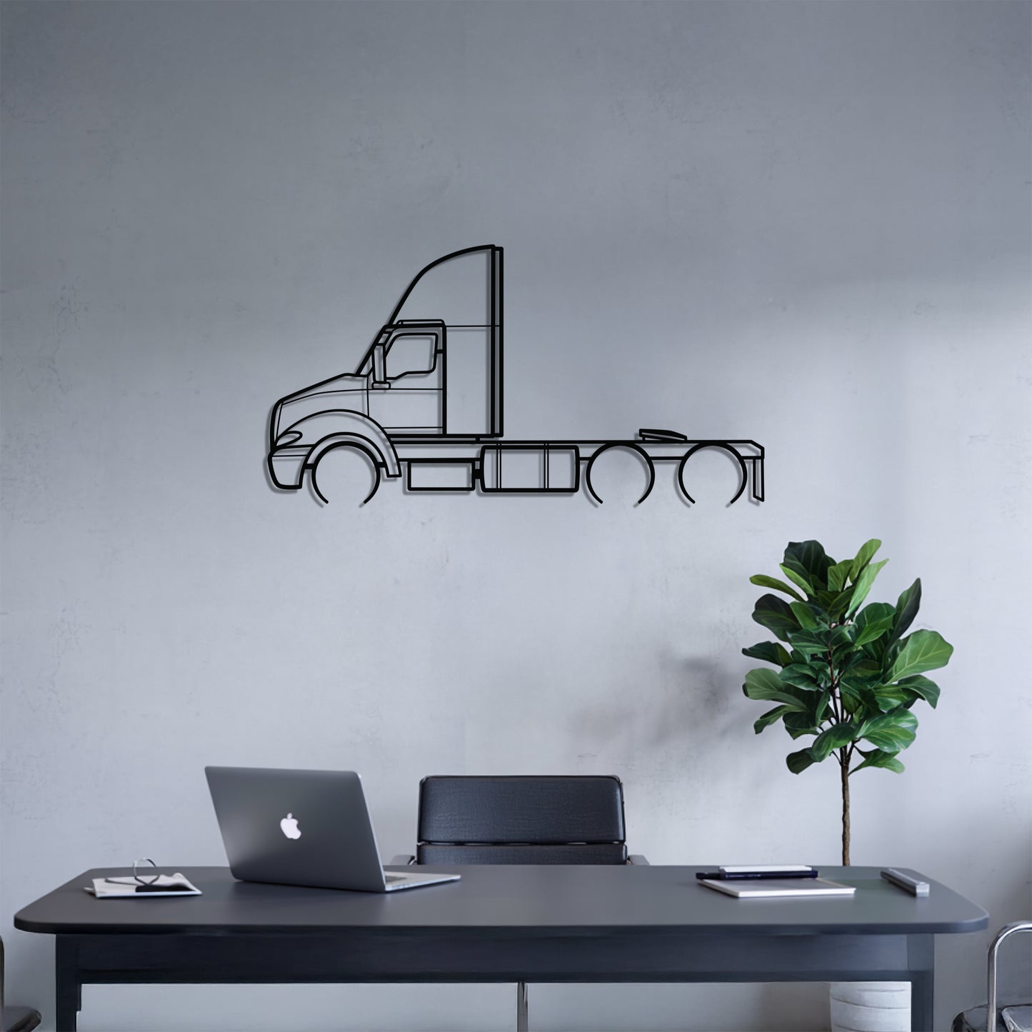 RH Series 2017 - Semi Truck Metal Silhouette Wall Art - Truckers Gift - CDL Office Decor