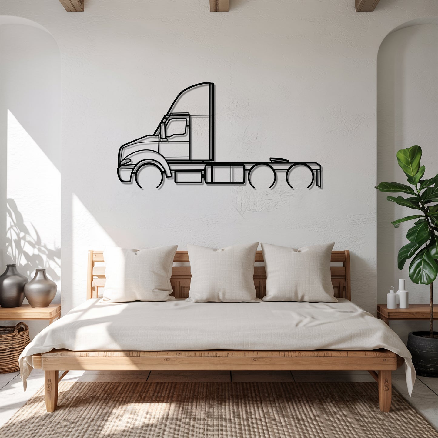 RH Series 2017 - Semi Truck Metal Silhouette Wall Art - Truckers Gift - CDL Office Decor