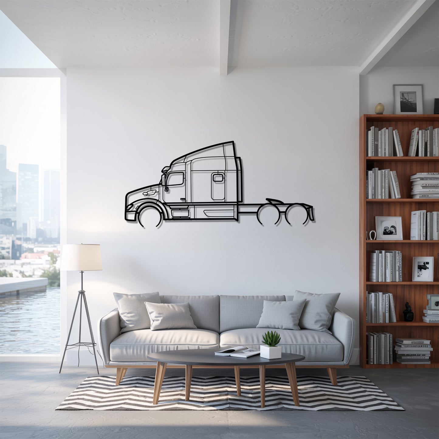 579 2012 - Semi Truck Metal Silhouette Wall Art - Truckers Gift - CDL Office Decor