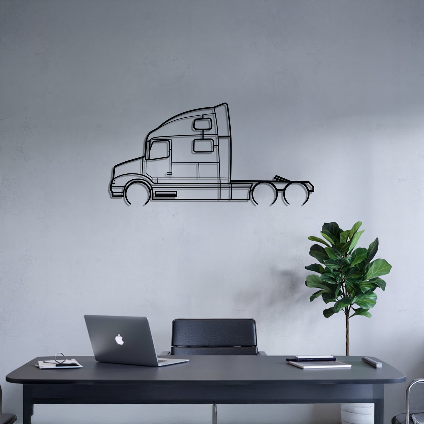 VNL Series 1996 - Semi Truck Metal Silhouette Wall Art - Truckers Gift - CDL Office Decor